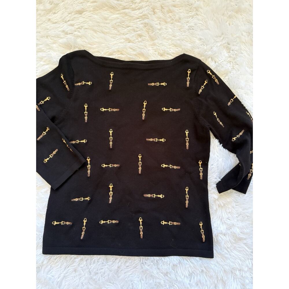Erin Matthews Women’s M Equestrian Design Sweater. Beautiful, Classic
